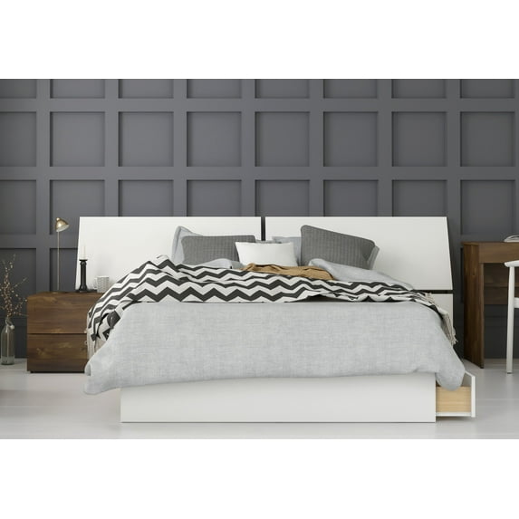 Nexera Arcadia 3 Piece Bedroom Set, Truffle & White