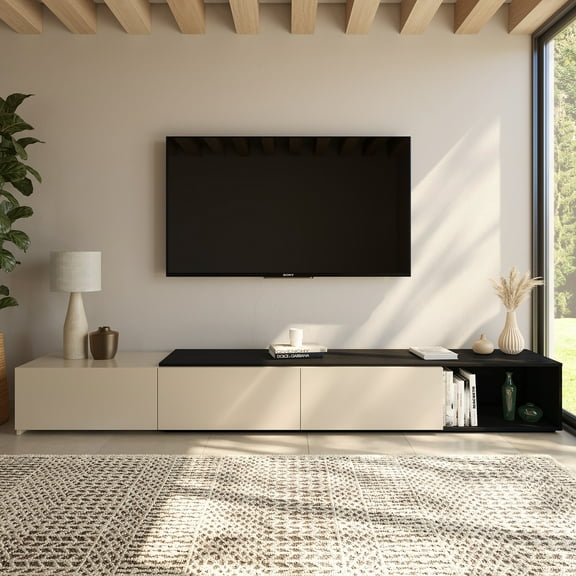 Nexera Arlo Extendable Tv Stand for TVs up to 88", Black