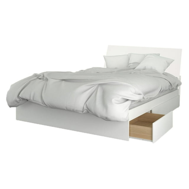 Nexera Blvd 3 Drawer Storage Platform Bed White