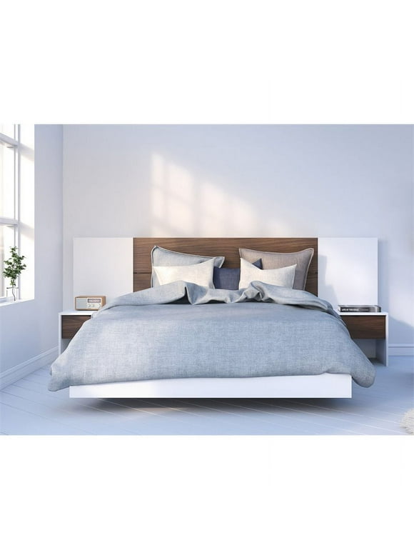 Nexera Celebri-T 5 Piece Bedroom Set, White & Walnut