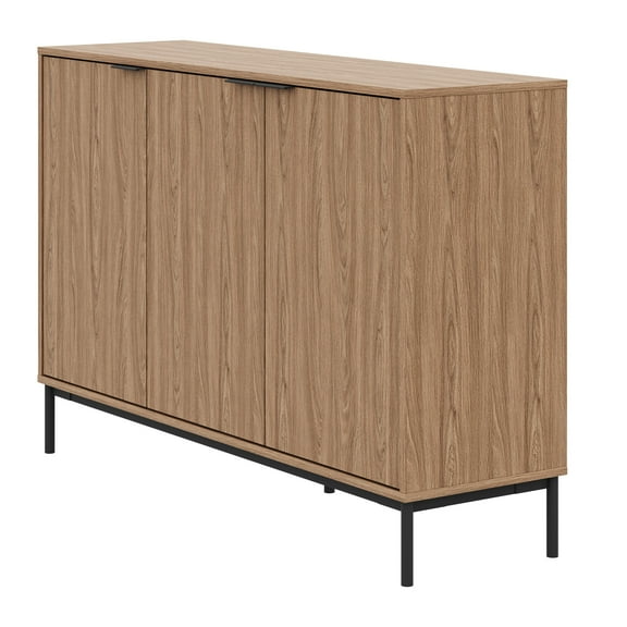 Nexera Conner Sideboard with 3 Doors, Light Walnut