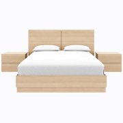 Nexera Douglas 4 Piece Bedroom Set with Headboard, Slatted Bedframe, 2 Nightstands