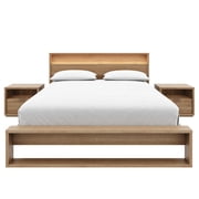 Nexera Gael 4 Piece Bedroom Set with Slatted Bedframe, Headboard with Integrated Light