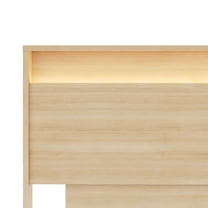 Nexera Gael Queen Size Headboard with Integrated Lighting, Natural Blonde Oak
