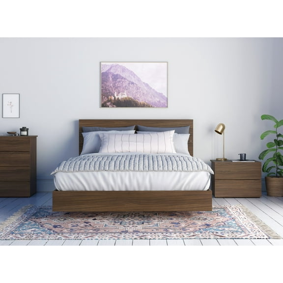 Nexera Graham 3 Piece Bedroom Set, Walnut