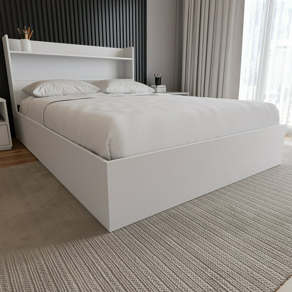 Nexera Hunter Full Size 2-Drawer Storage Bed Frame, White