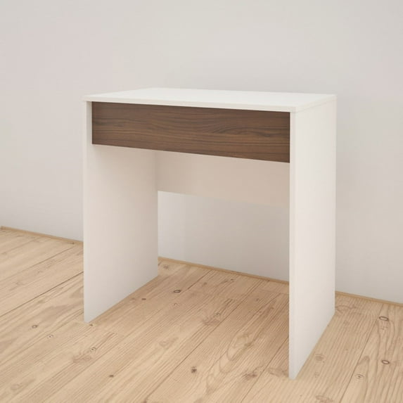 Nexera Identi-T Vanity Table with Flip Top, White and Walnut