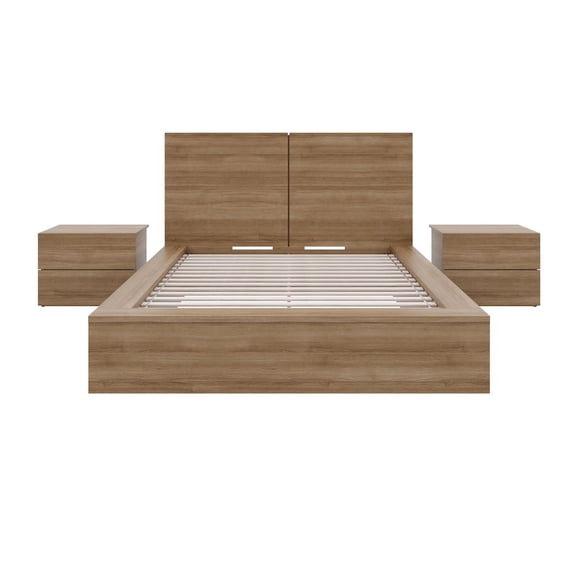 Nexera James 4-Piece Bedroom Set In Brown Oak