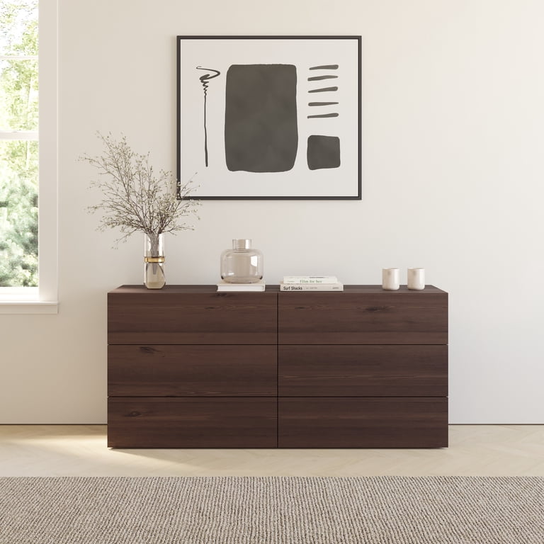 Nexera James Modern 6 Drawer Dresser, Truffle, Scandinavian Design, Metal Glides - Walmart.com Nexera James Modern 6 Drawer Dresser, Truffle, Scandinavian Design, Metal Glides - Walmart.com