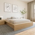 thumbnail image 1 of Nexera James Queen Size Platform Bed Frame, Natural Blonde Oak, 1 of 6