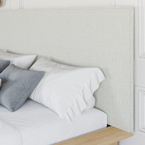 Nexera Julian Queen Size Upholstered Headboard, Mist Grey