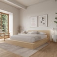 thumbnail image 1 of Nexera Kanso Queen Low Profile Wood Platform Bed with Headboard, Natural Blonde Oak, 1 of 8