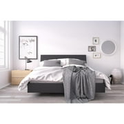 Nexera Karla 3 Piece Queen Size Bedroom Set, Black and Natural Maple