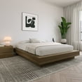 thumbnail image 1 of Nexera Marconi Queen Size Platform Wood Bed Frame, Brown Oak, 1 of 9
