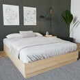 thumbnail image 1 of Nexera Milano Queen Size Platform Bed Frame, Natural Blonde Oak, 1 of 9