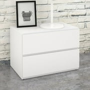 Nexera Modern 1 Drawer / 1 Door Bedroom Nightstand in White Finish