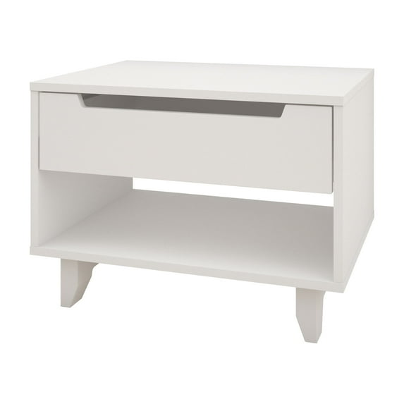 Nexera Modern 1 Drawer Bedroom Nightstand, White Finish