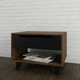 thumbnail image 1 of Nexera Modern 1 Drawer Bedroom Nightstand in Truffle and Black, 1 of 24