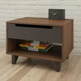 thumbnail image 1 of Nexera Modern 1 Drawer Nightstand in Walnut and Charcoal, 1 of 19