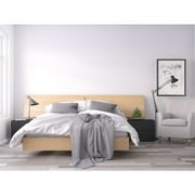 Nexera Muse 4 Piece Queen Size Bedroom Set, Black and Natural Maple