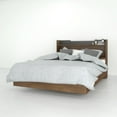 thumbnail image 1 of Nexera Neptune Platform Bed & Storage Headboard Set, Walnut & Charcoal, 1 of 13
