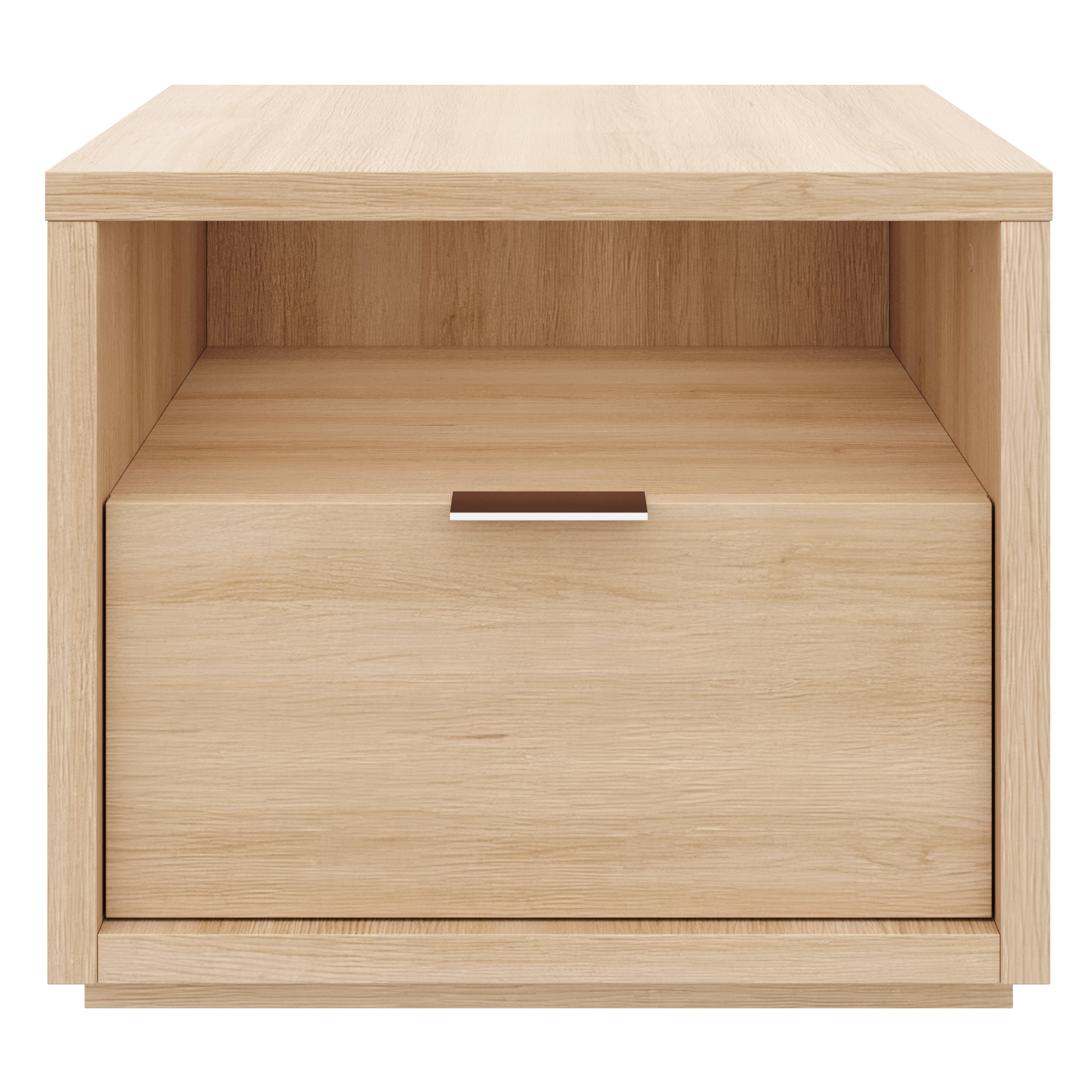 Nexera Modern 1 Drawer Nightstand, Natural Blonde Oak