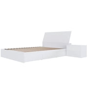 Nexera Porter 3-Piece Reversible Storage Bedroom Set,1 Nightstand, Full