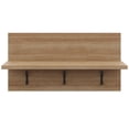 thumbnail image 1 of Nexera Porto Entryway Wall-Mounted Coat Rack, Brown Oak, 1 of 7