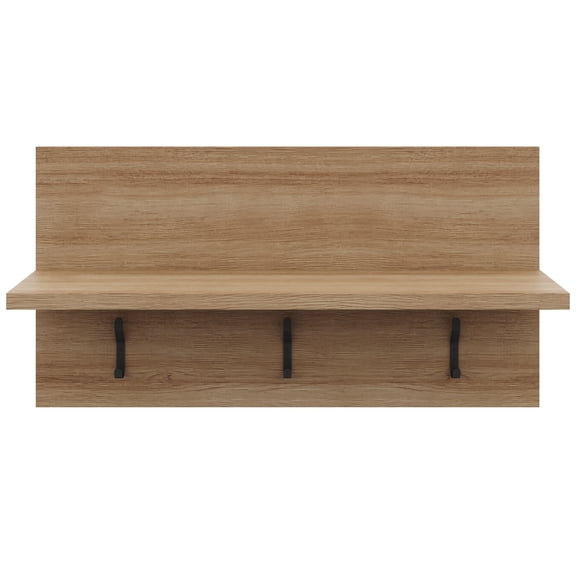 Nexera Porto Entryway Wall-Mounted Coat Rack, Brown Oak
