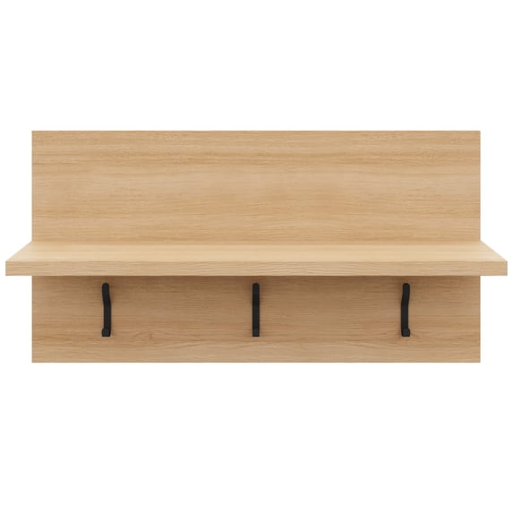 Nexera Porto Entryway Wall-Mounted Coat Rack, Natural Blonde Oak