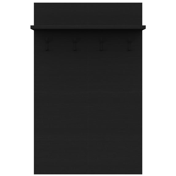 Nexera Porto Entryway Wall-Mounted Coat Rack with Shelf, Black