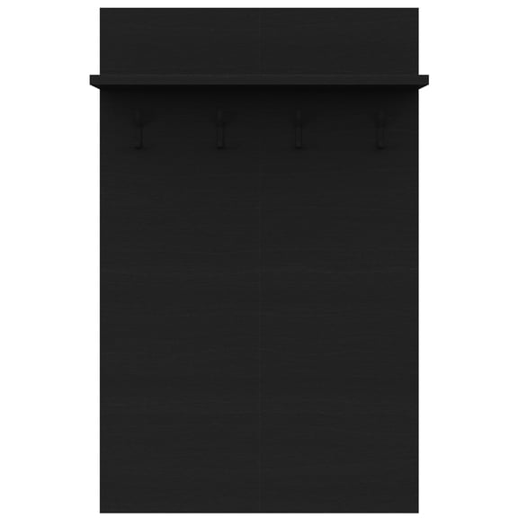 Nexera Porto Entryway Wall-Mounted Coat Rack with Shelf, Black