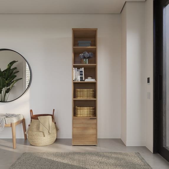 Nexera Porto Storage Cabinet, Brown Oak