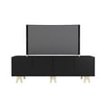 thumbnail image 1 of Nexera Runway TV Stand with 4 doors for TVs up to 80 in., Black and Birch, 1 of 6