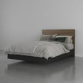 thumbnail image 1 of Nexera Solari Platform Bed with Headboard, Walnut & Black, 1 of 2