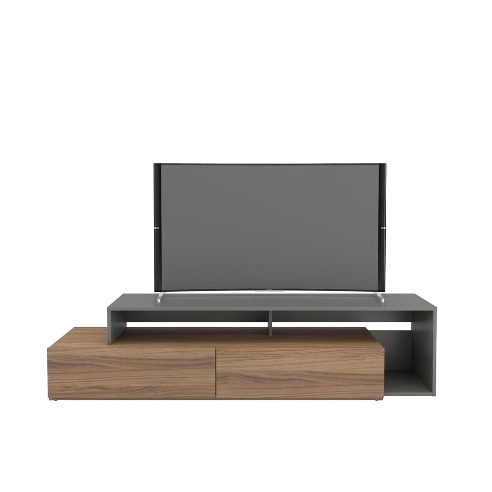 Nexera Tonik TV Stand for TVs up to 80 in Nutmeg and Greige