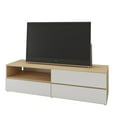 thumbnail image 1 of Trilogy 60 inch TV Stand, White and Natural Maple, 1 of 4