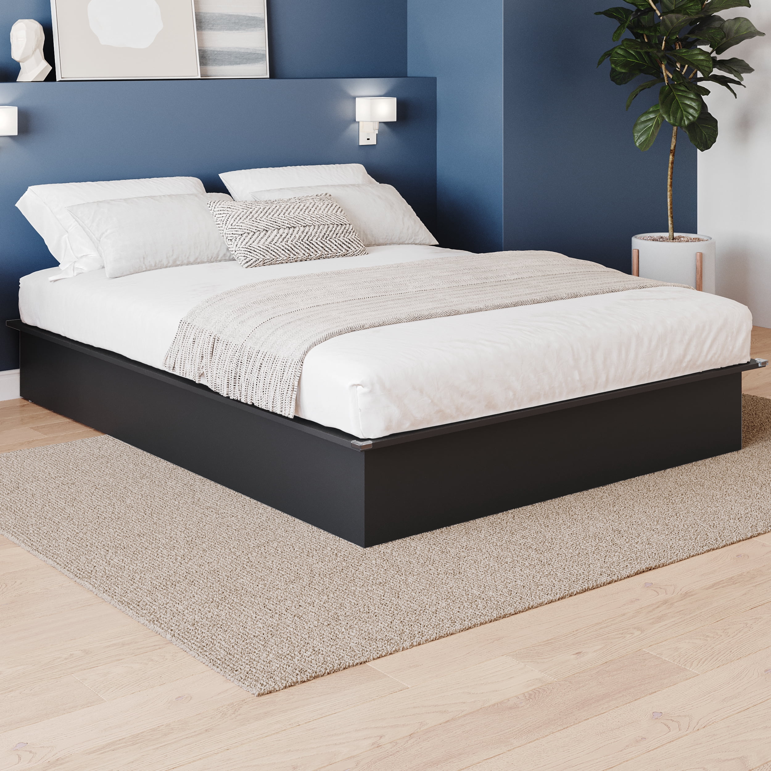 Nexera Valere Queen Size Platform Bed Frame, Black