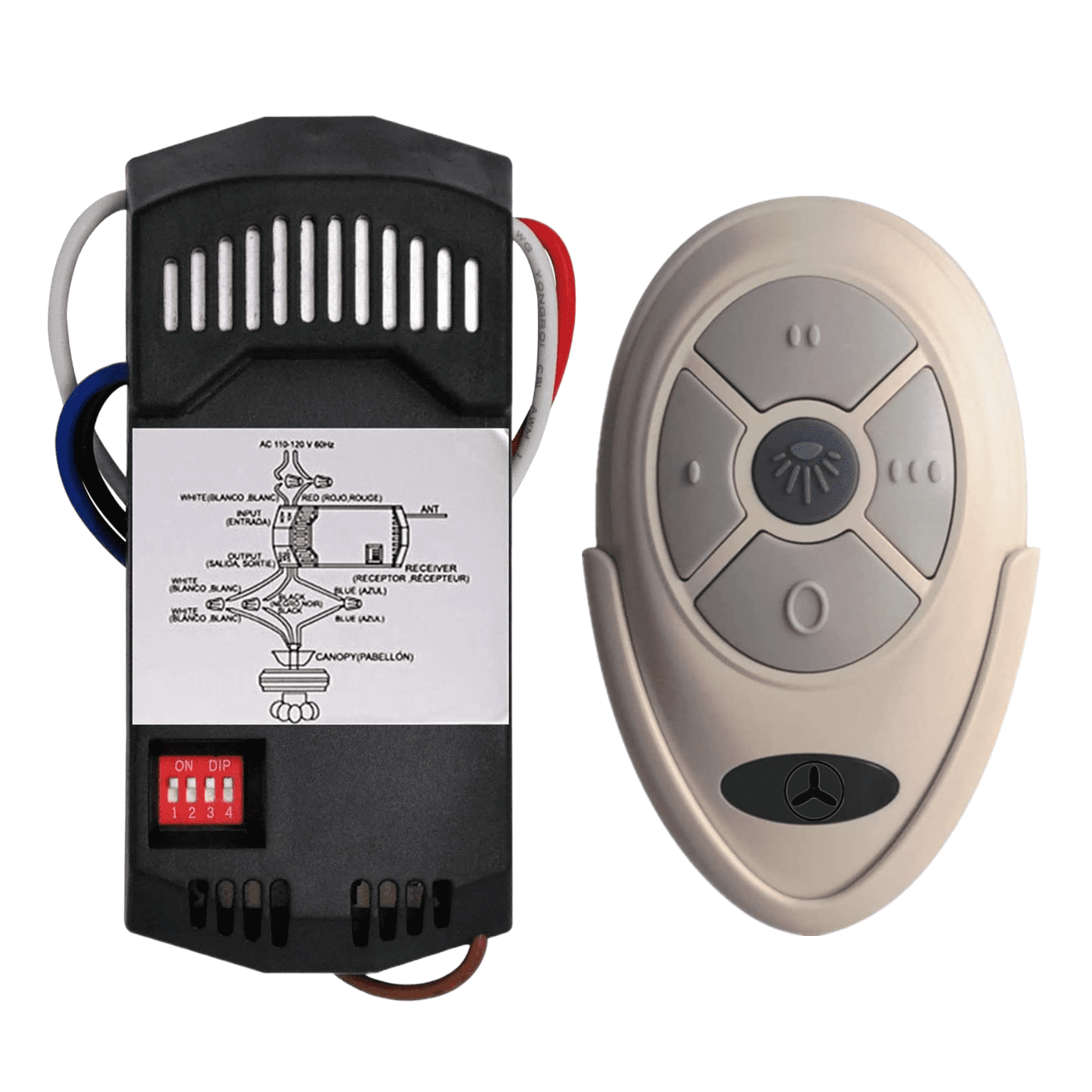 Nexete 35T Universal Ceiling Fan Remote 3 Speed & Light Dimmer, Work