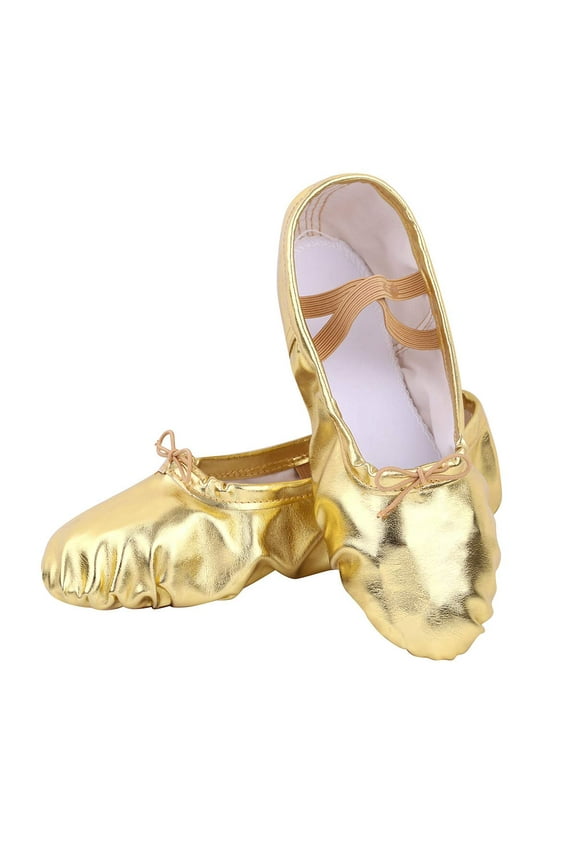 Ballet Shoes Split-Sole Slipper Flats Ballet Dance Shoes for Toddler Girl and Women in Gold, Gold Glitter, Silver, Pink, Pink Glitter, Rose Gold, Nude Colors