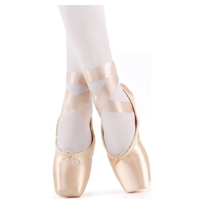 Nexete Point Shoes Dance Ballet Pointe Slippers Ballet Flats Shoes with Ribbons & Toe Pads Black Pink Red Color For Girls Women(Note: Please Order Same Street Size 1/2-1 Up)