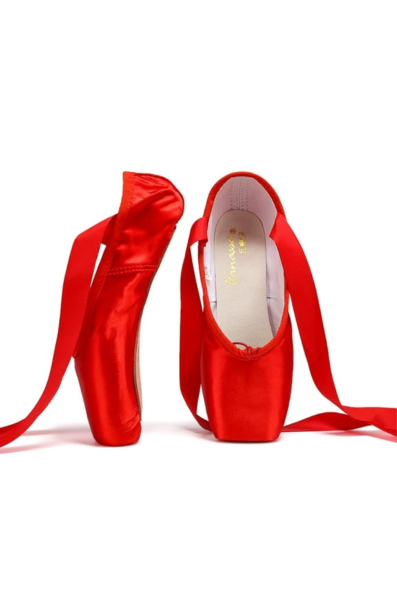 Professional Vanassa Pointe Shoes Dance Ballet Shoes with Ribbons &Toe Pads For Girls Women