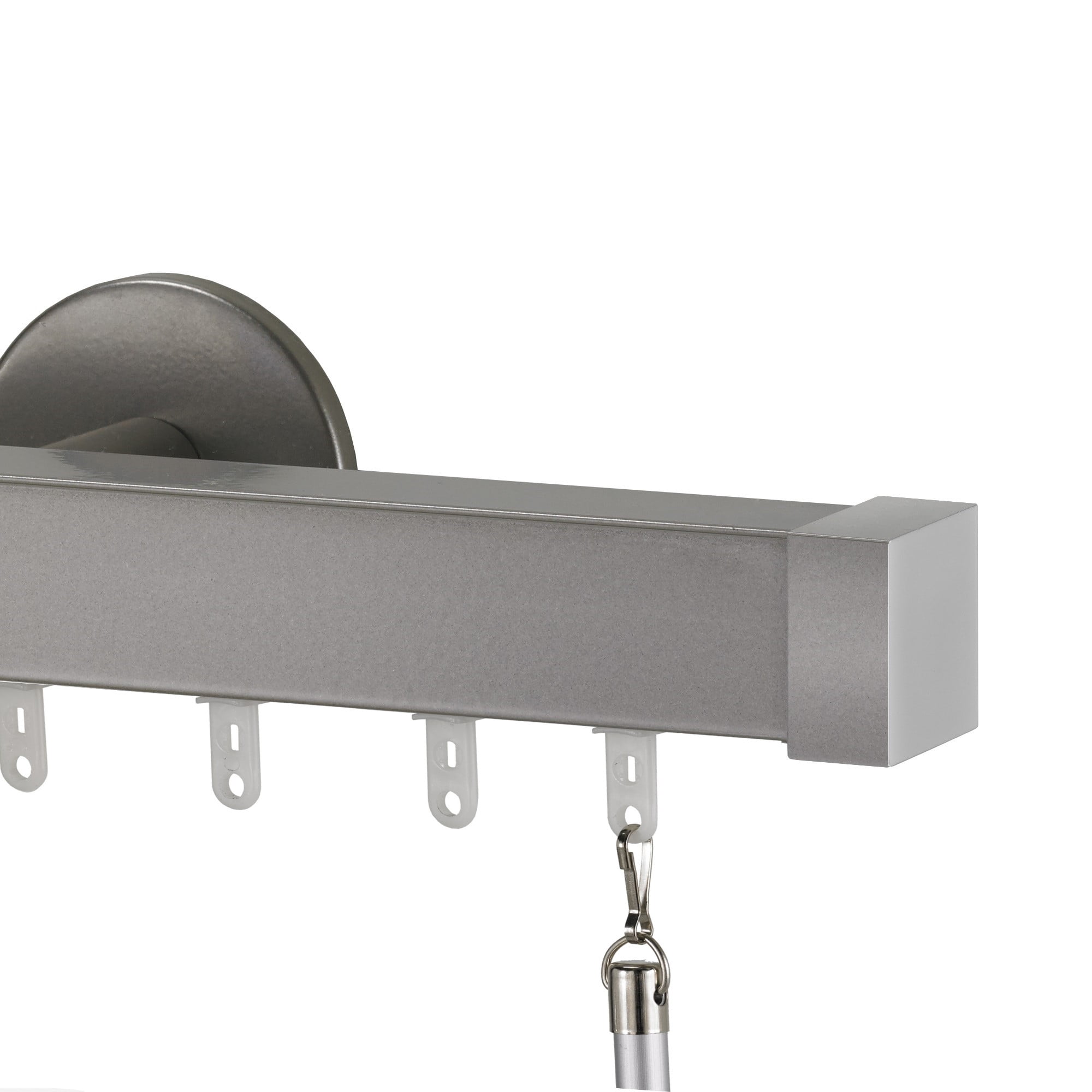 Nexgen 132" Non-Adjustable Single Traverse Curtain Rod in Silver with ...