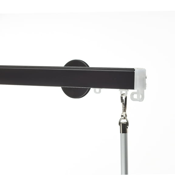 Nexgen 48" Non-Adjustable Single Traverse Curtain Rod in Black