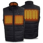 Nexgen Heat Men's NXM3301SET Puffer Black Heated Vest, Heated Winter Vest for Outdoor Activities w/ Battery Large