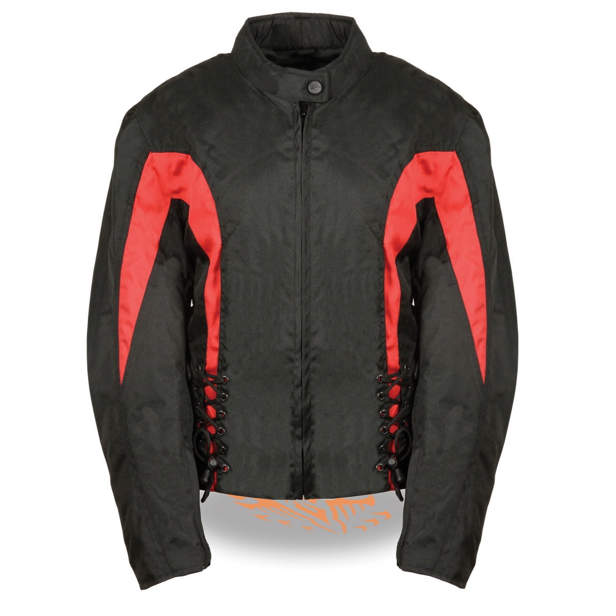 Nexgen SH2188 Women s Black and Red Textile Motorcycle Riding Jacket with Side Stretch and Lacing Walmart