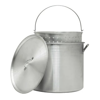 52 qt. Aluminum Cooking Stock Pot with Basket for Steaming Tamales Seafood  Crawfish Boiler with Lid CPES-4476 - The Home Depot