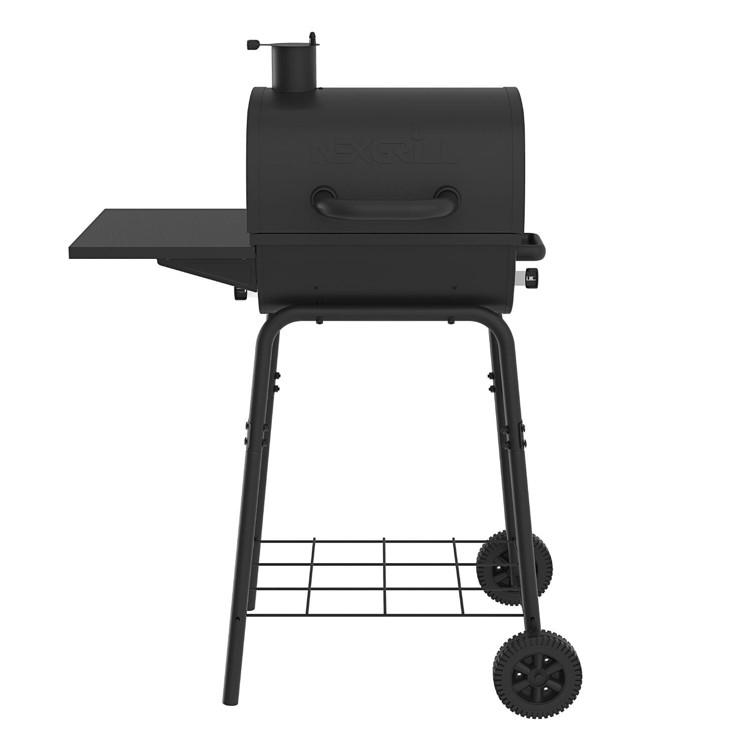 Walmart Deals of Nexgrill 17.5" Charcoal Grill with Side Shelf, 349 SQ In Cooking Space, Adjustable Chimney, Air Dampers, Temperature Gauge, Warming Rack, Barrel Smoker Grill for Camping, Picnics, and More - 810-0063
