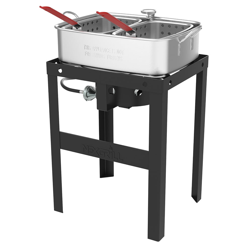 Nexgrill 18 Qt. Aluminum Fish Fryer with Double Basket, Outdoor Propane