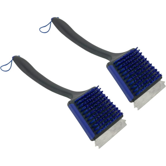 Nexgrill 19" Grill Brush with Scraper Nylon Bristles for BBQ Cleaning Heavy-Duty Grill Accessory for Outdoor Cooking, Camping, Tailgating - 530-0040A (2 Pack)